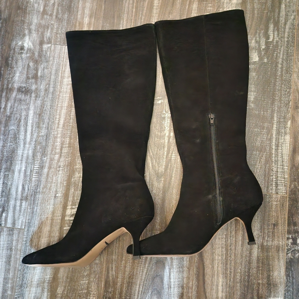 Ann Taylor black suede knee boots 7.5